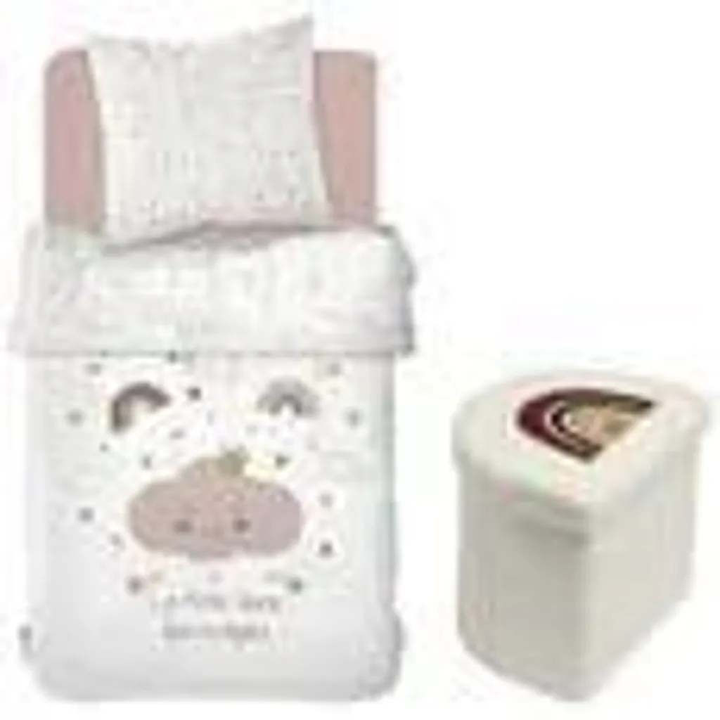 Ensemble literie enfant coton Today Rainbow 140x200 cm avec pouf coffre