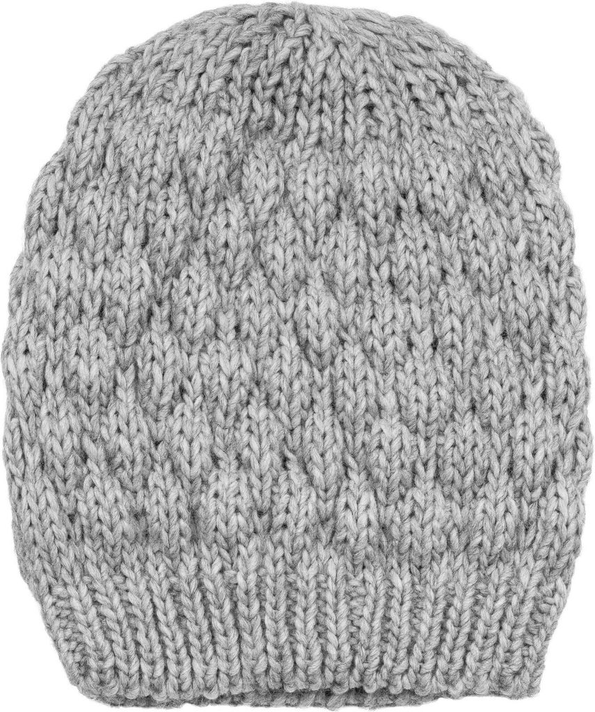 styleBREAKER Damen Strick Beanie Mütze mit Bubblemuster, Einfarbige Winter, Raspberry Pattern Strickmütze 04024193