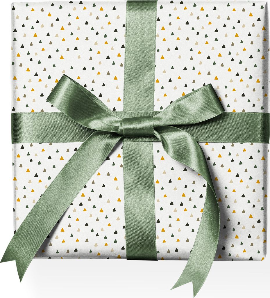 Lustiges grafisches Geschenkpapier mit kleinem Dreieck Streu-Muster, weiß - G22172, 32 x 48cm