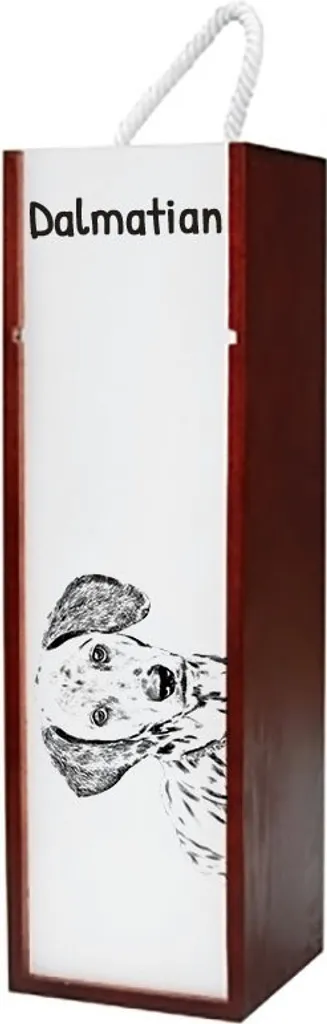 Dalmatiner, Dalmatinac - Scatola per vino con cane, scatola per alcolici con grafica, scatola regalo personalizzata del marchio Art-Dog