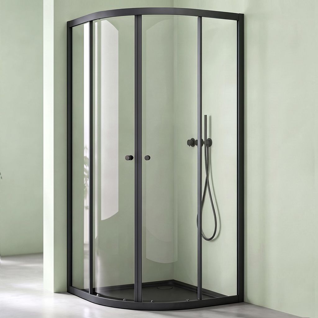 Mai & Mai Duschkabine 80x80 viertelkreis Schwarz Dusche Produktbild 