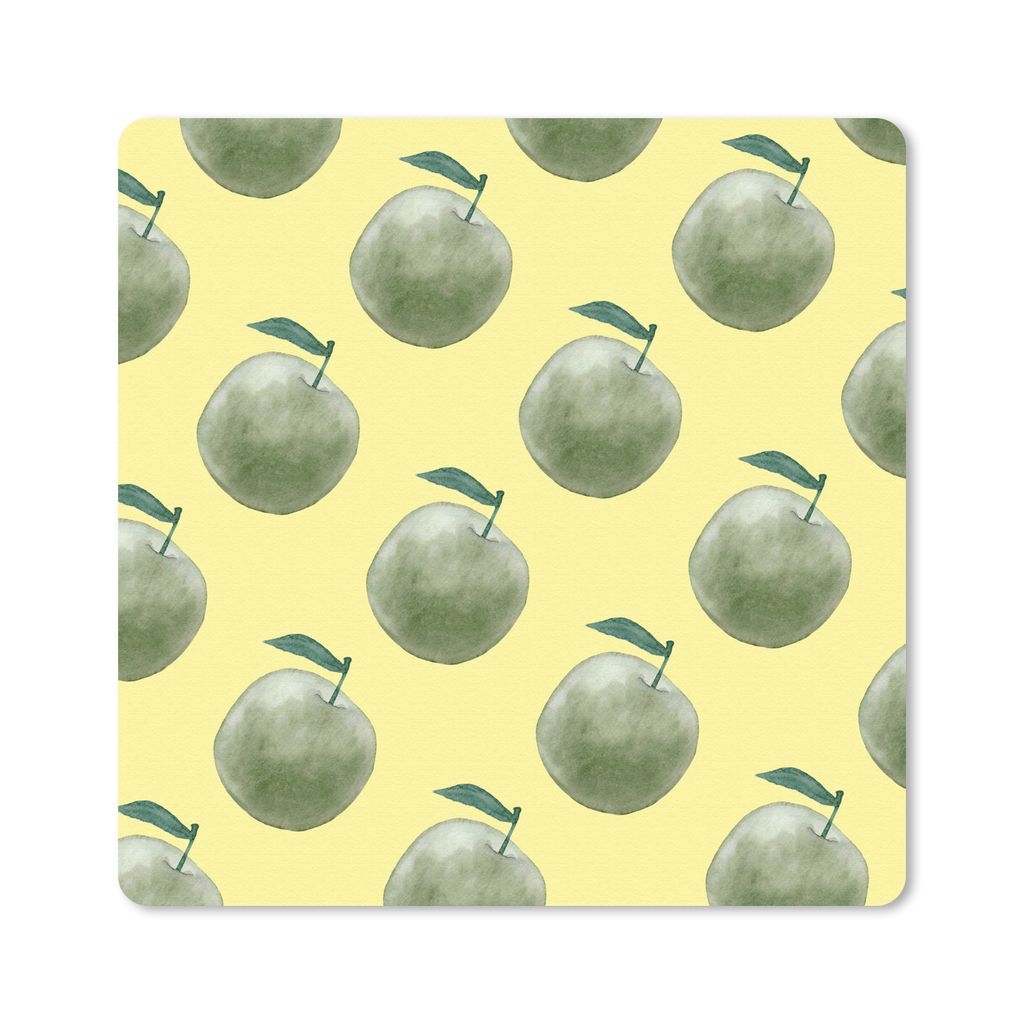 MuchoWow Mauspad Mousepad Äpfel - Obst - Grün 20x20 cm - Mousepads - Maus Mat - Pad - Mausunterlage - Desk Mat - Bureauartikeln