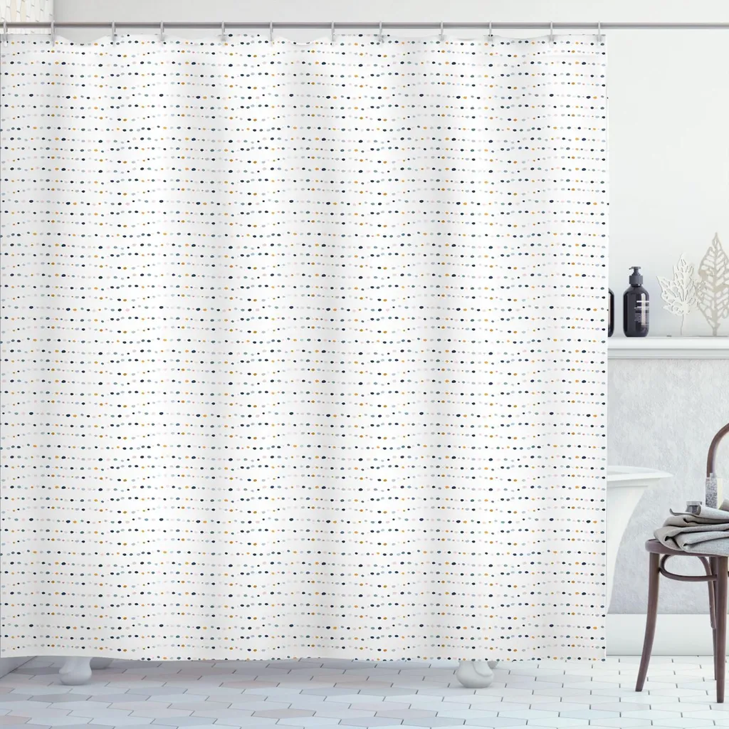 Rideau de douche géométrique ABAKUHAUS 175x240 cm multicolore blanc