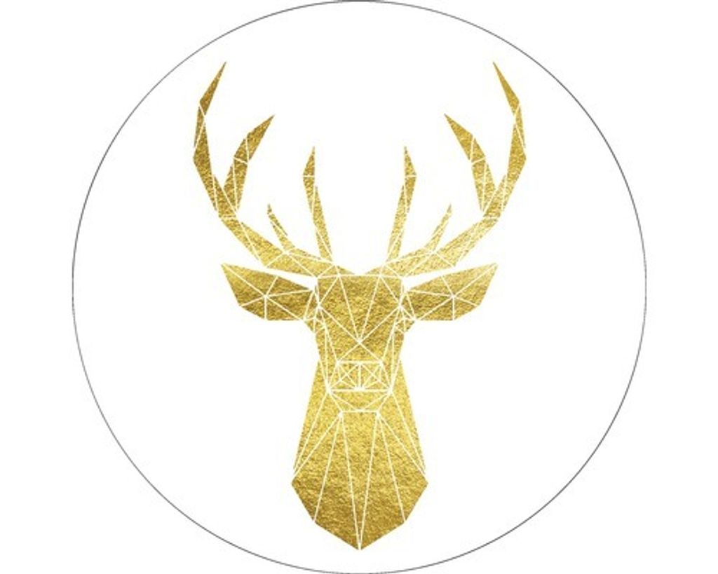 Glasbild Golden Deer Ø 50 cm