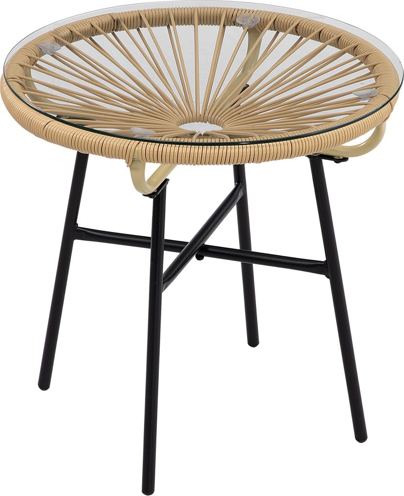Outsunny Ratten Beistelltisch, Runder Bistrotisch Produktbild 