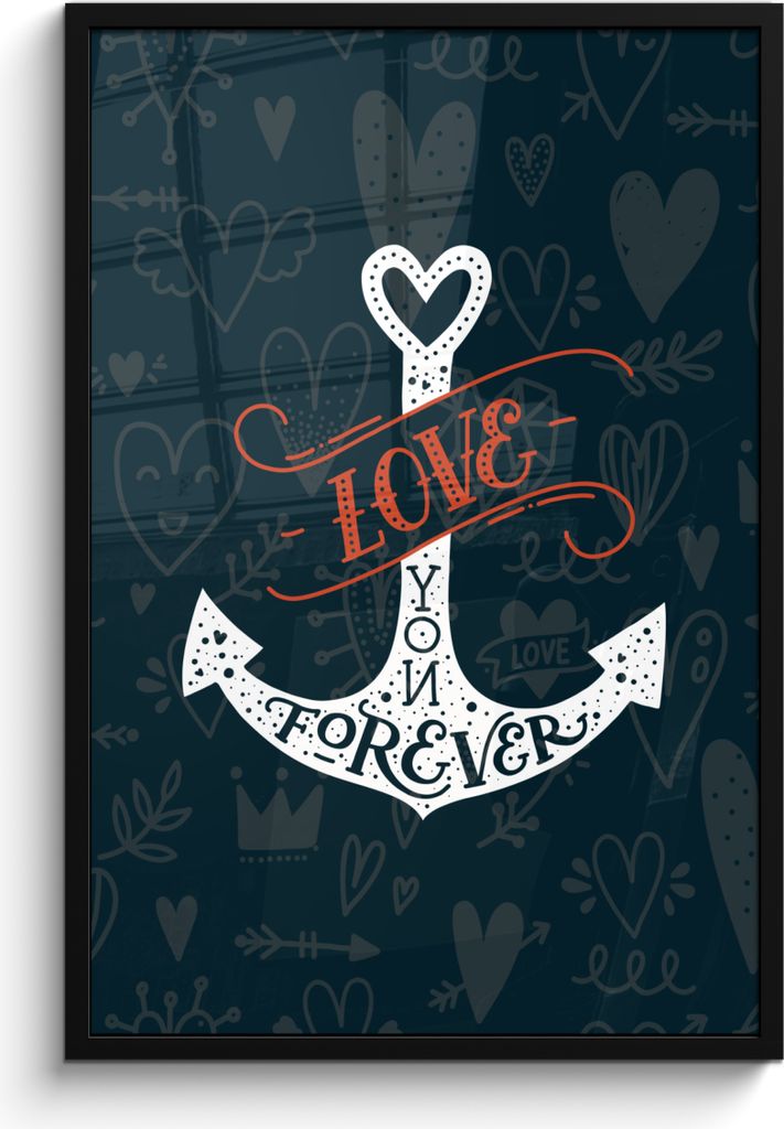 MuchoWow MuchoWow Gerahmtes Poster Liebe - Zitat - Herz - Jungen - Mädchen - Baby 60x90 cm - Poster mit zchwarzem Bilderrahmen - Kunst