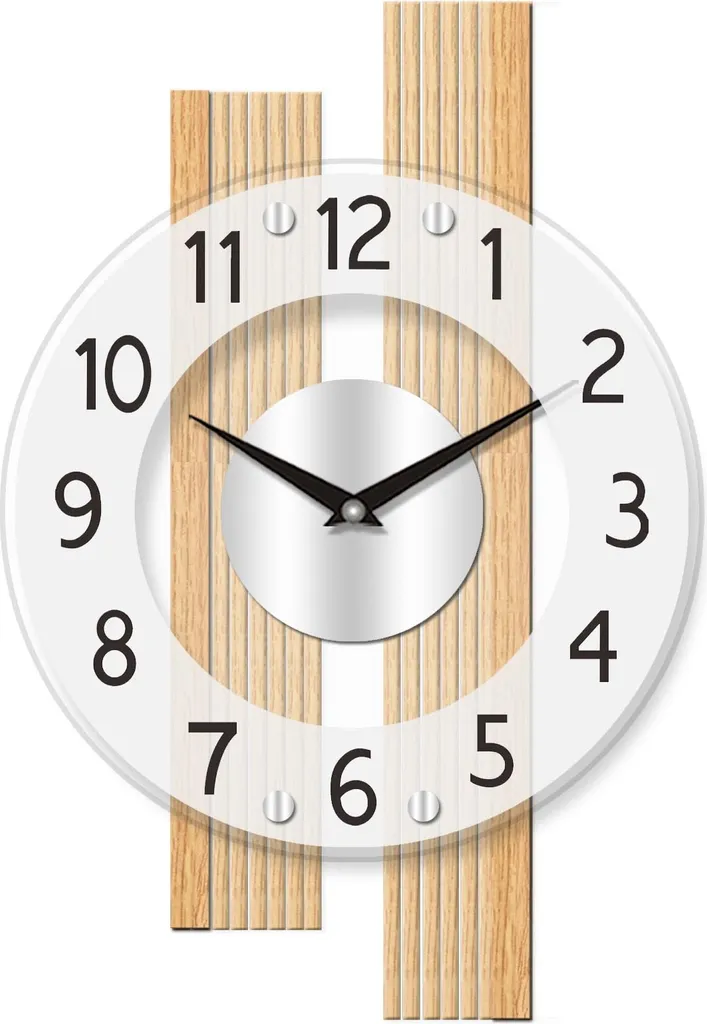 AMS F5874 Horloge murale radiofréquence en aluminium et verre minéral