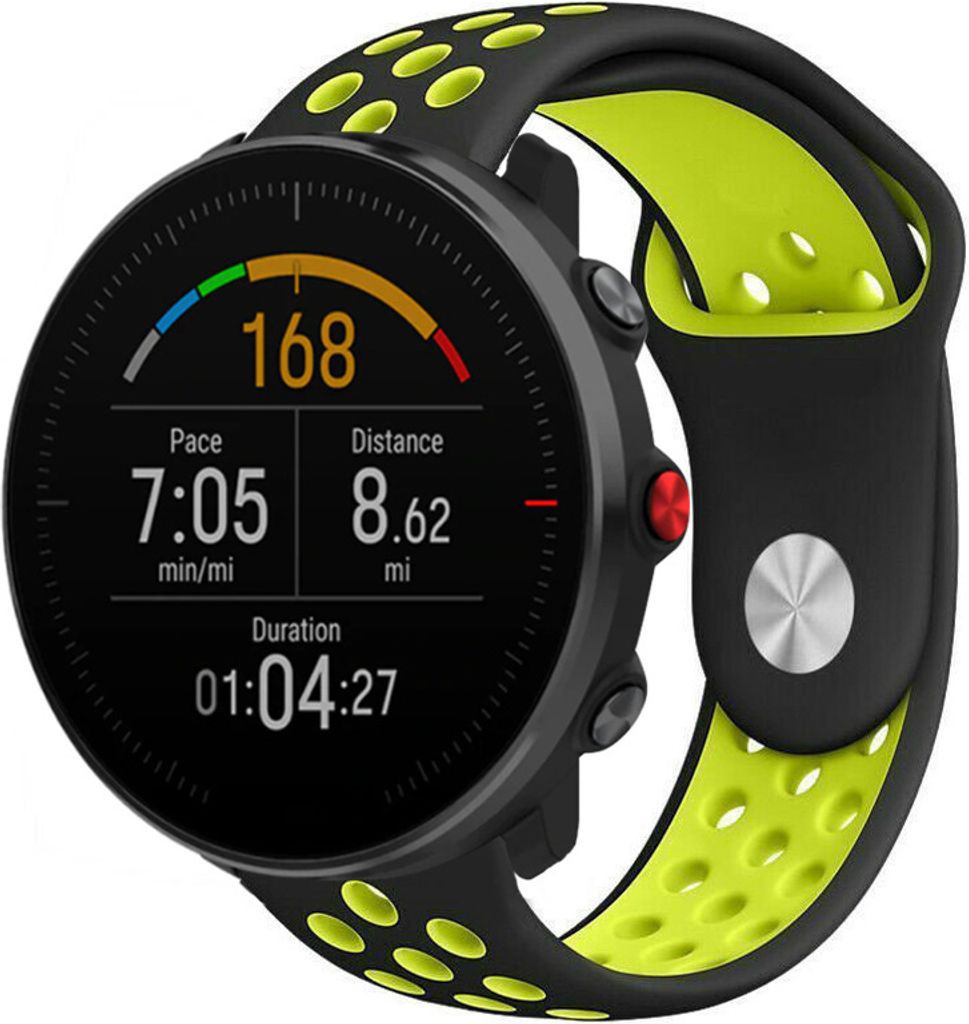 Strap-it Polar Vantage M Sportarmband (Schwarz/Gelb)