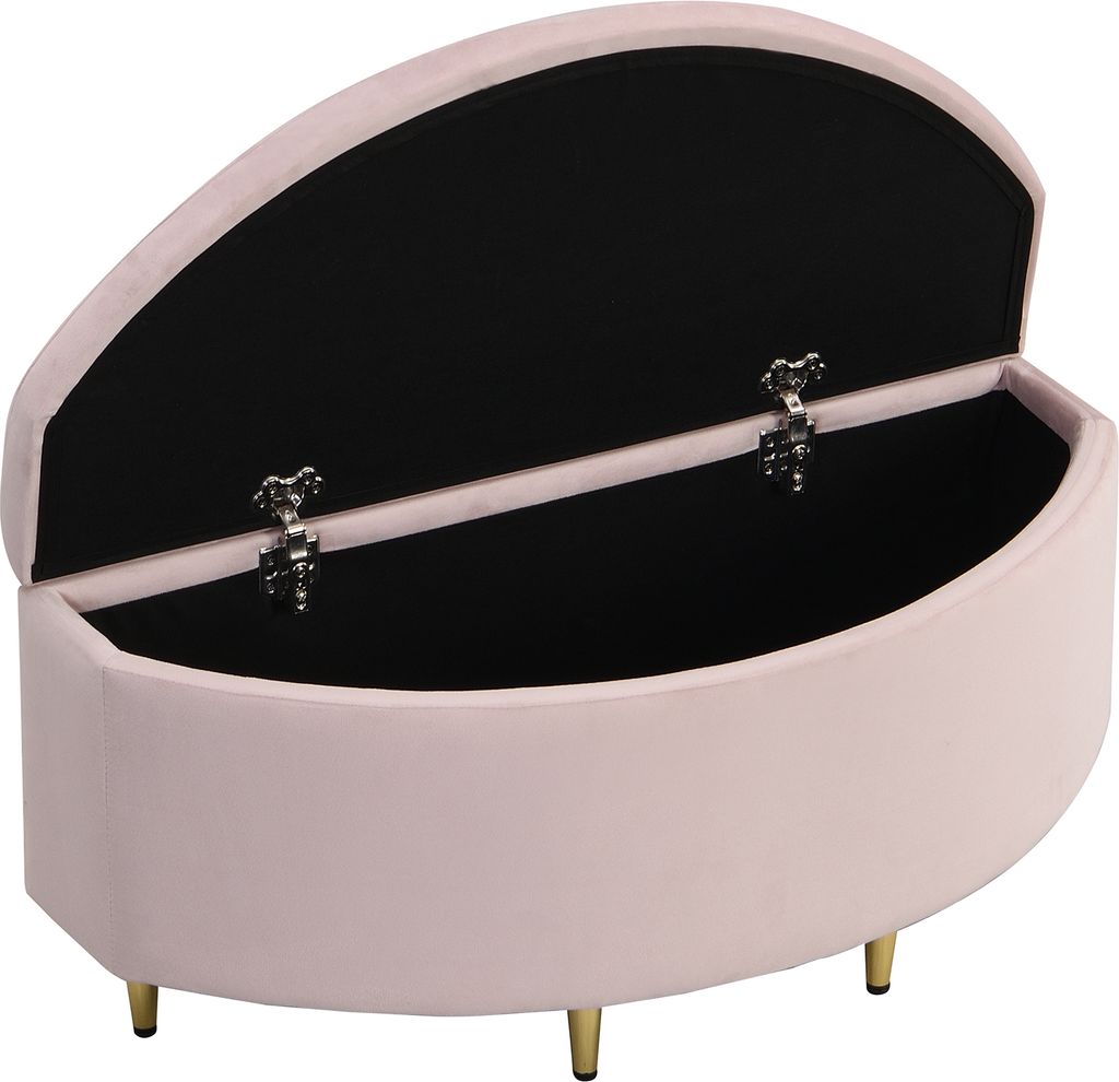 okwish Polsterbank mit Aufbewahrung, Polsterbank mit Aufbewahrungsbox aus Samt, Fußhocker mit Metallbeinen, geeignet für Flur, Wohnzimmer, Schlaf...