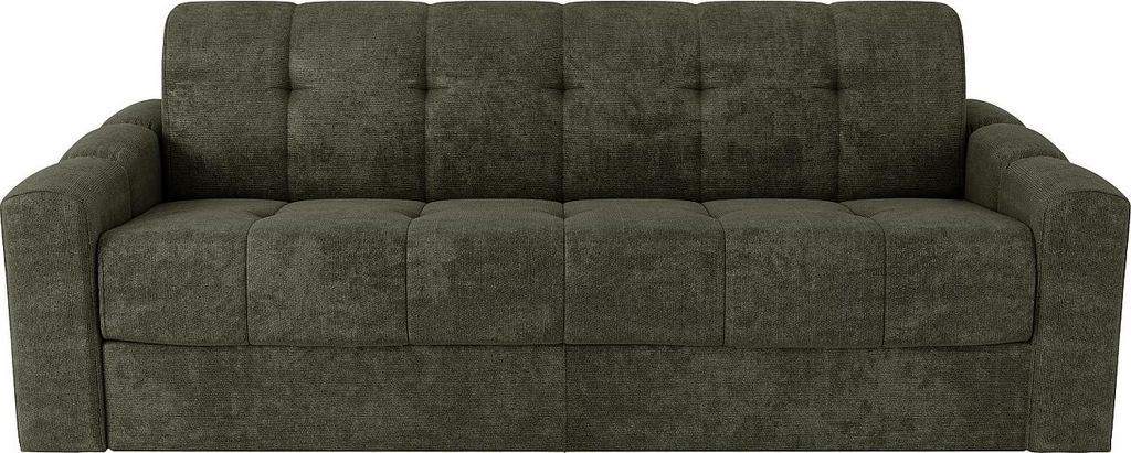 4-Sitzer-Schlafsofa mit Express-Klappmechanismus aus strukturiertem Stoff in Khaki – Liegefläche 160 cm – 22 cm dicke Matratze aus Memory-Scha...