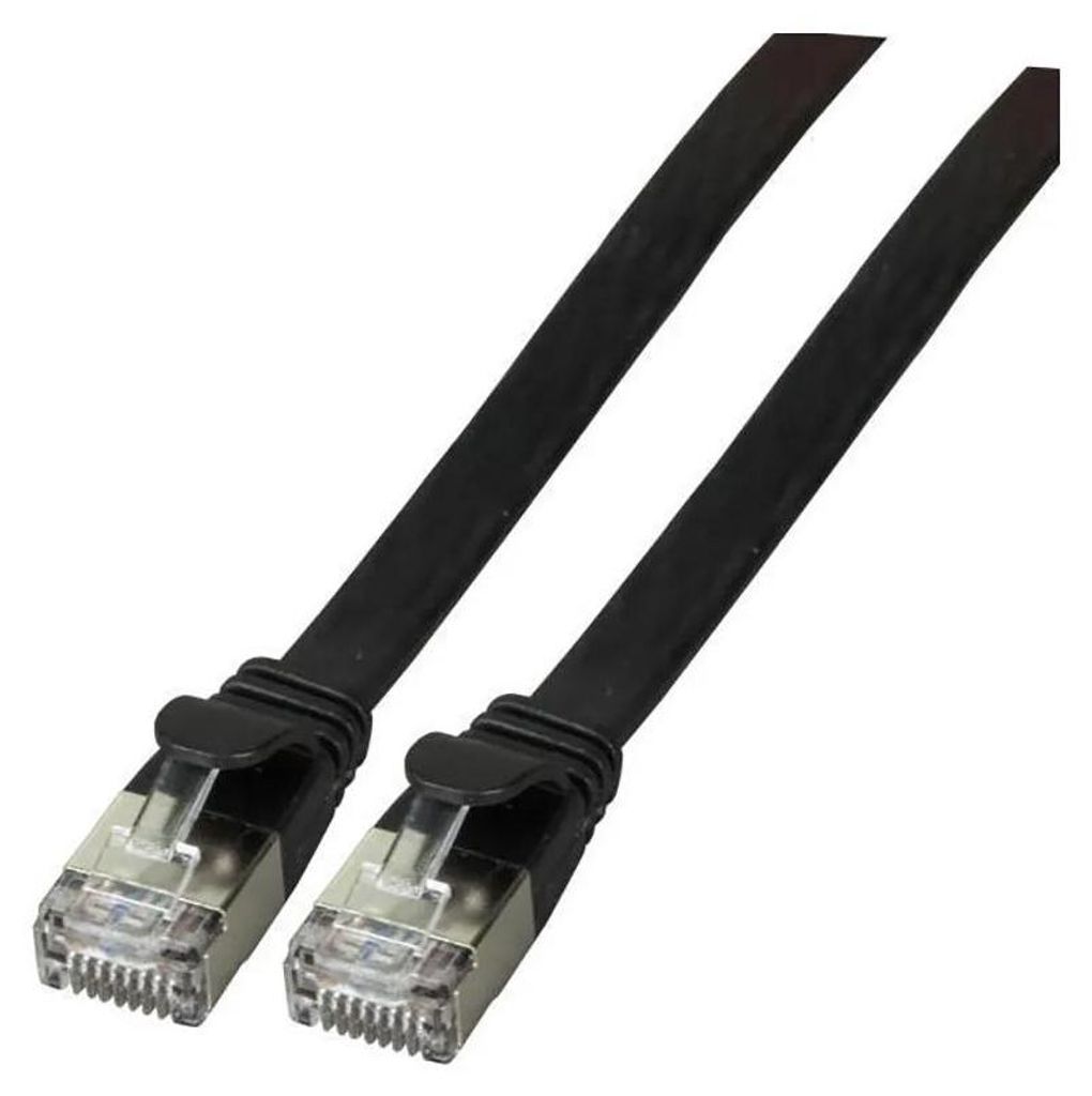 EFB RJ45 Flachpatchkabel U/FTP, Cat.6A, PVC, 3m, schwarz