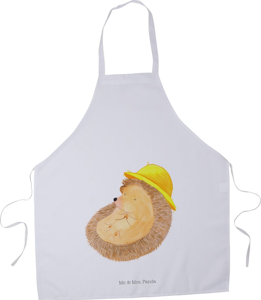 Mr. & Mrs. Panda Schürze Igel Beten - Weiß - Geschenk, Lustige Sprüche, Amen, Arbeitsschürze, Gott, Küchenschürze, Genießen, Profi Kochschü...