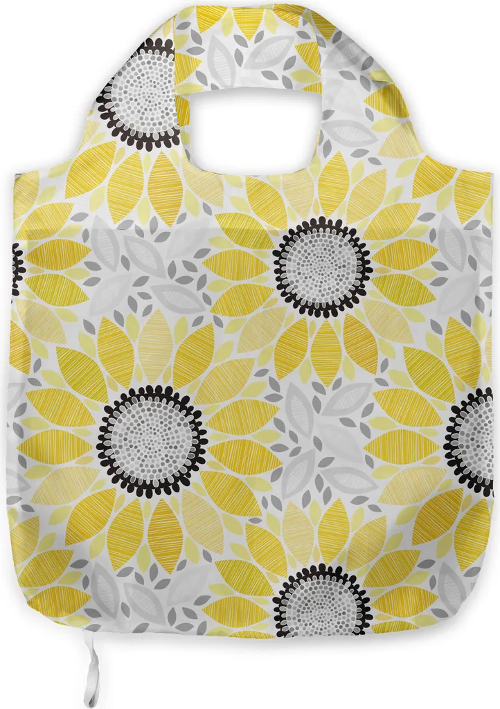 ABAKUHAUS Borsa a Tracolla Gialla Girasoli - Shopping Bag in Tessuto