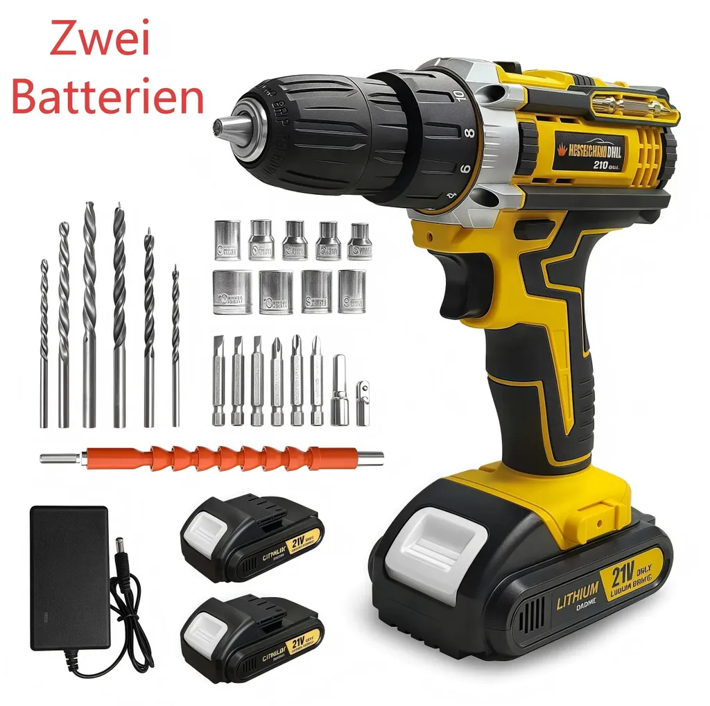Perceuse-visseuse 21V à 1600 tr/min avec couple réglable et moteur balais