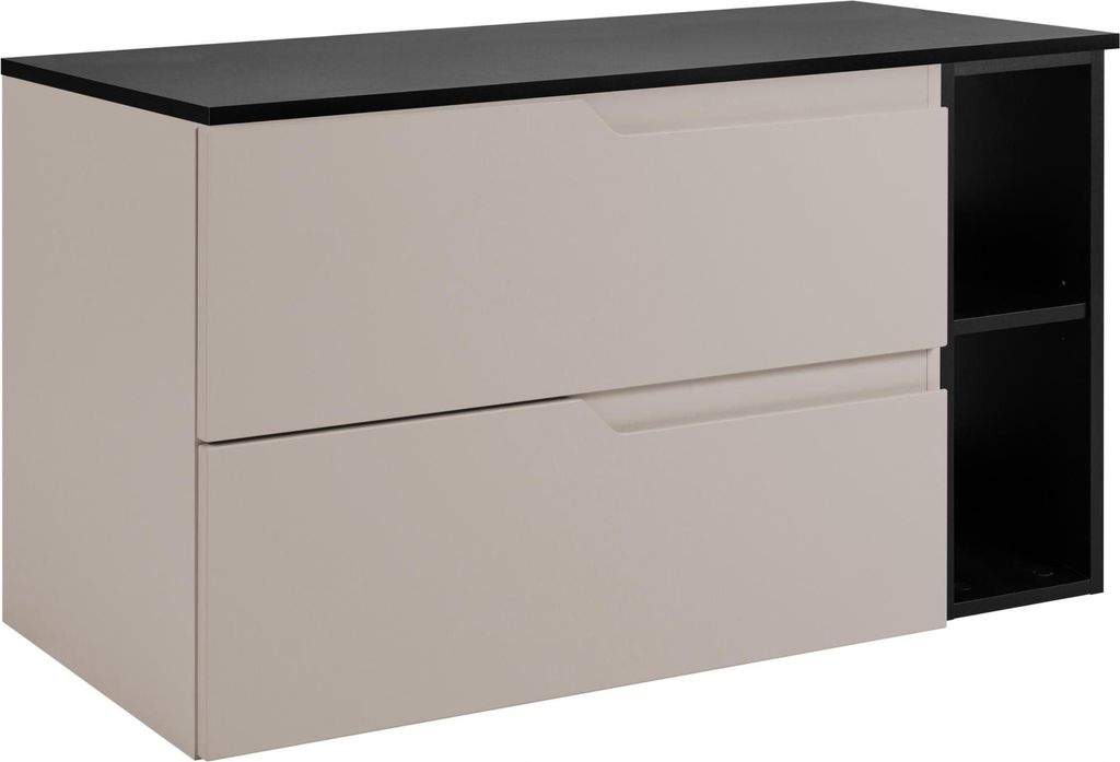 RODAN | Waschbeckenunterschrank - Beige und Schwarz - 100 Produktbild 