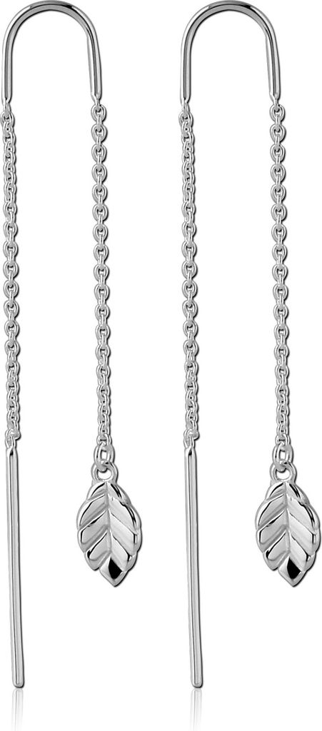 viva-adorno Damen Ohrringe Durchzieher Blätter Ketten Ohrhänger echt 925 Sterling Silber Z542.1 Blatt