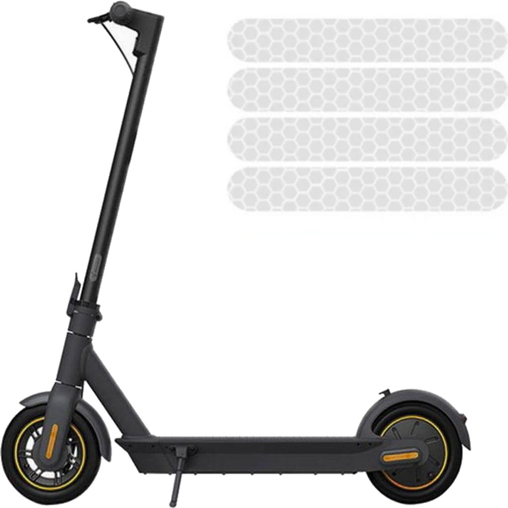 Reflektierende Aufkleber für Ninebot Max G30 / Motus Scooty 10 - SILBER