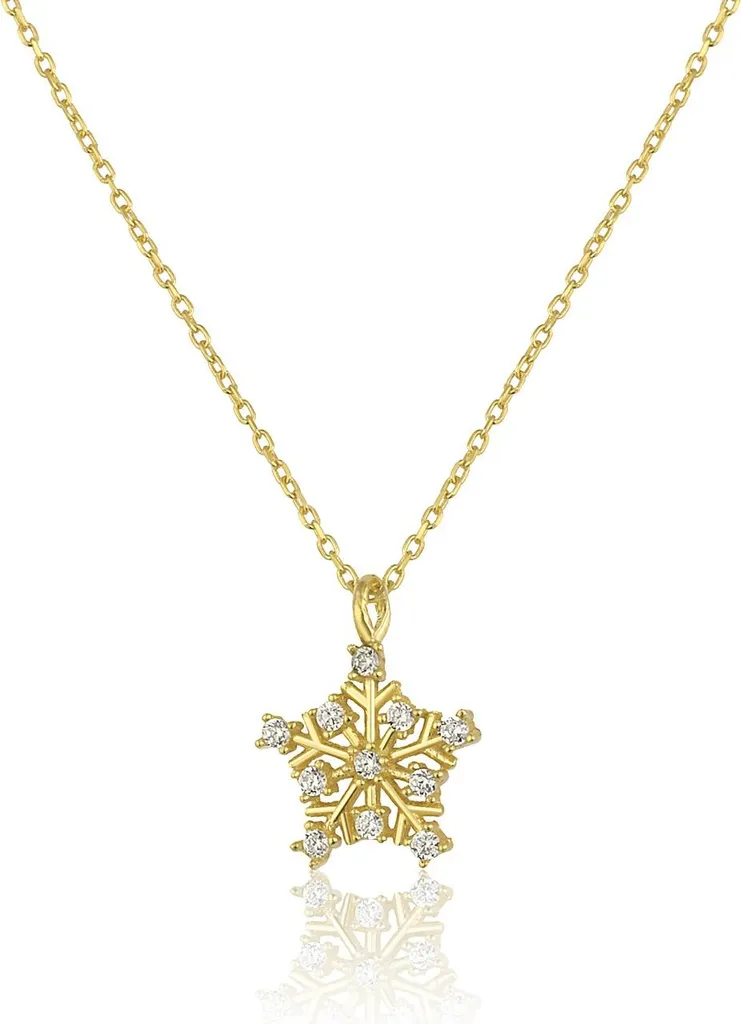 Collier argent 925 flocon de neige : bijou anti-ternissement et chic