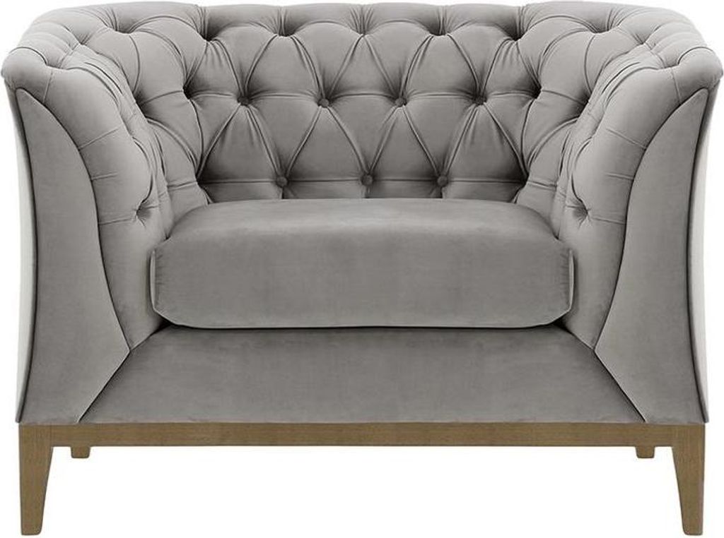 Sessel Chesterfield Modern Wood aus medizinischem Schaumstoff-Velluto 15-wax black