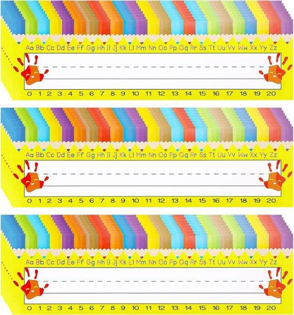 Nameplatten für das Büro - 60 Stück - Farbpastellmuster - 28 x 8 cm