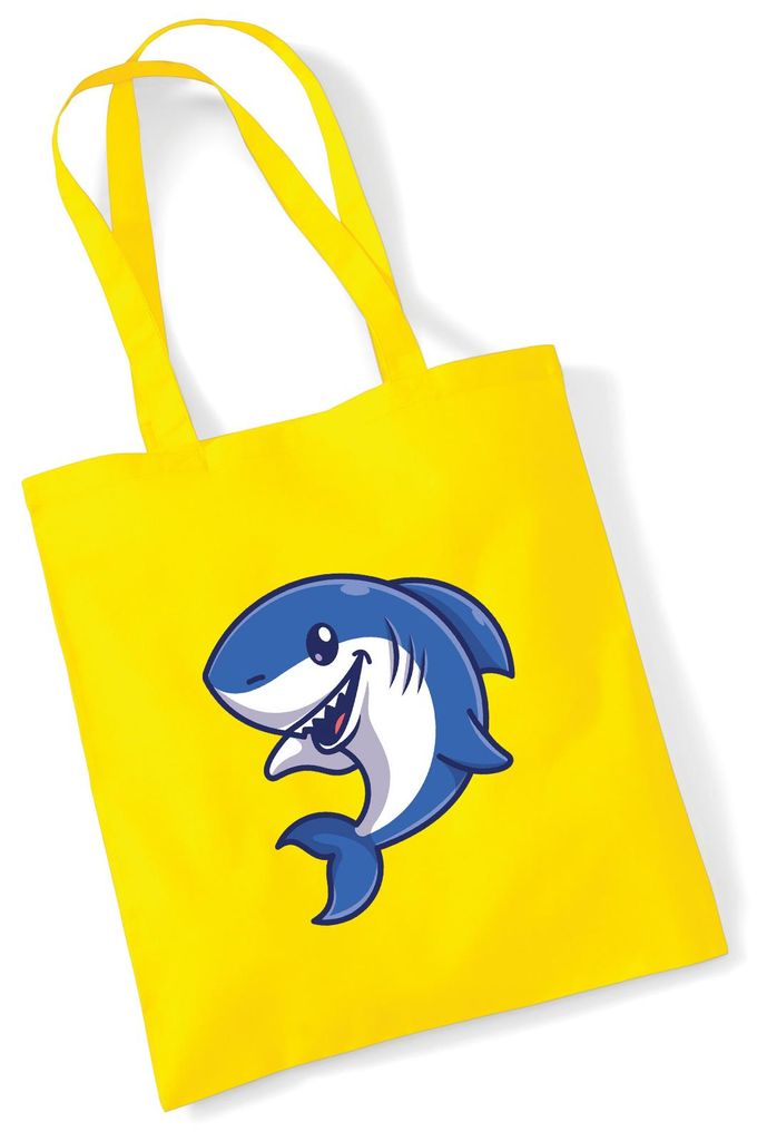 Huuraa Jutebeutel Hai Comic 10 Liter Yellow Baumwolle Tasche Geschenkidee