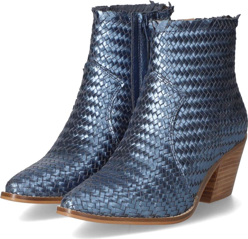 Bullboxer Damen Ankle Boots/ Stiefeletten Blau Glattleder Größe: 42