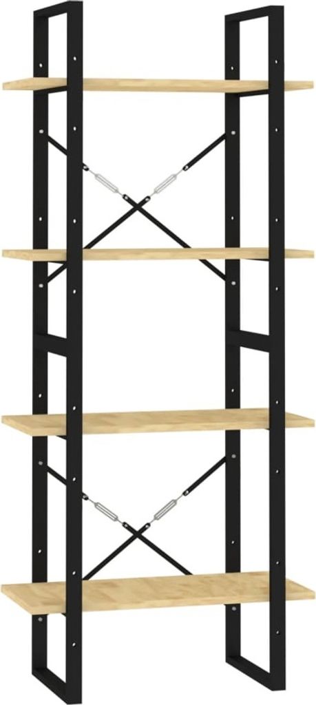 Bücherregal 4 Böden 60x30x140 cm Massivholz Kiefer