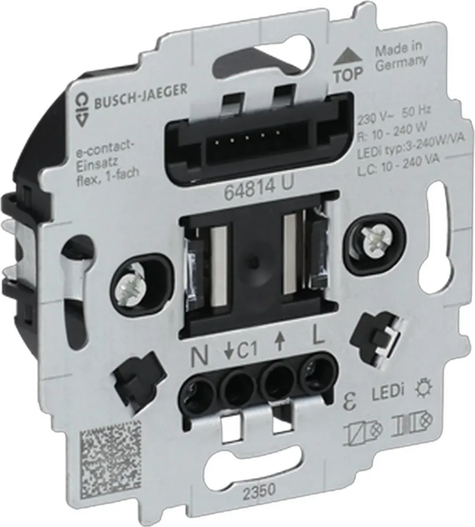 Busch-Jaeger 64814 U e-contact-Einsatz flex simple 230V pour électricien