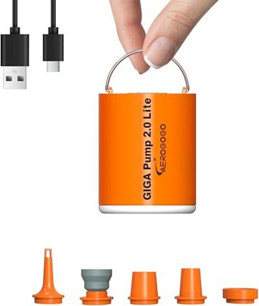 GIGA Pump 2.0 Elektrische Tragbare Luft Pumpe 1300mAh Batterie Wiederaufladbare Ultra-Mini Aufbläser/Entlüfter für Schwimmringe Luftmatratze Bett