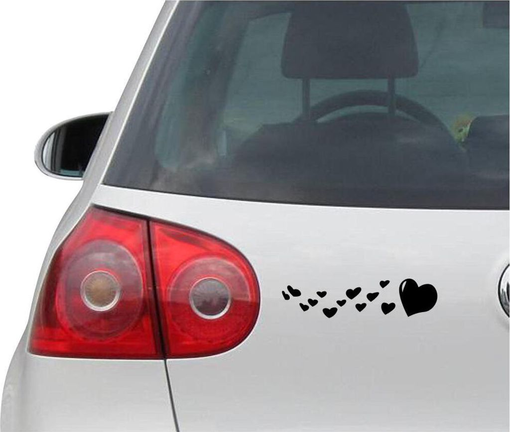 Aufkleber / Autoaufkleber - JDM - Die cut - Hearts Flow Decal Auto Laptop Fenster - Folie Sticker - schwarz - 149mmx38mm