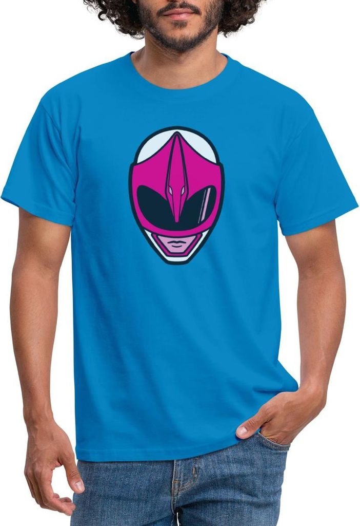 Spreadshirt Power Rangers Pinker Ranger Helm Männer T-Shirt, 4XL, Royalblau