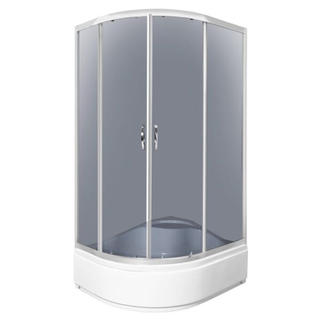 Kerra Katia Duschkabine 100x80 rechts mit Duschwanne mit erhöhtem Sitz, 5 mm ESG Graphit-Sicherheitsglas