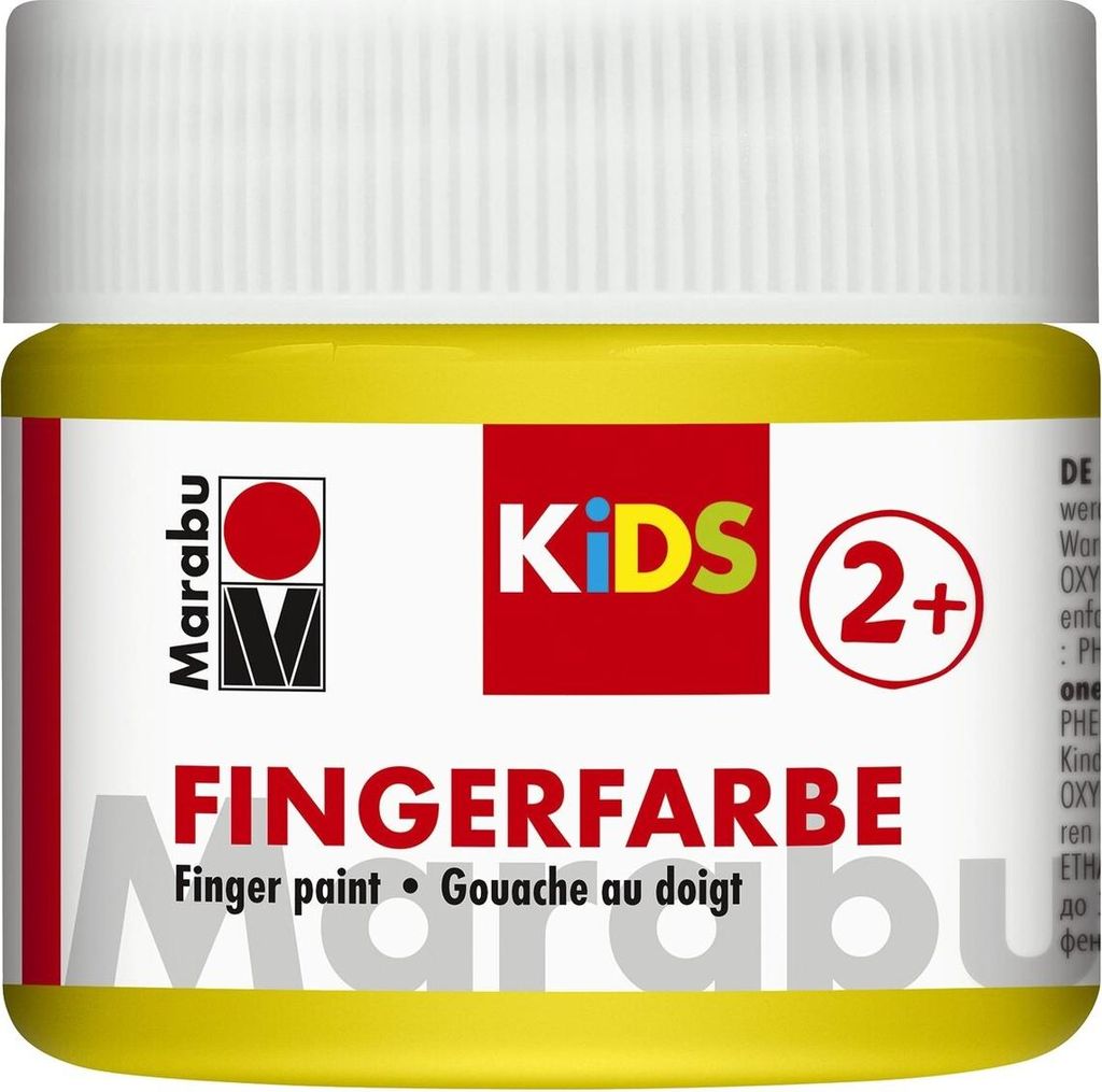 Fingerfarbe Kids - 100 ml gelb. Packung mit 4 Stück