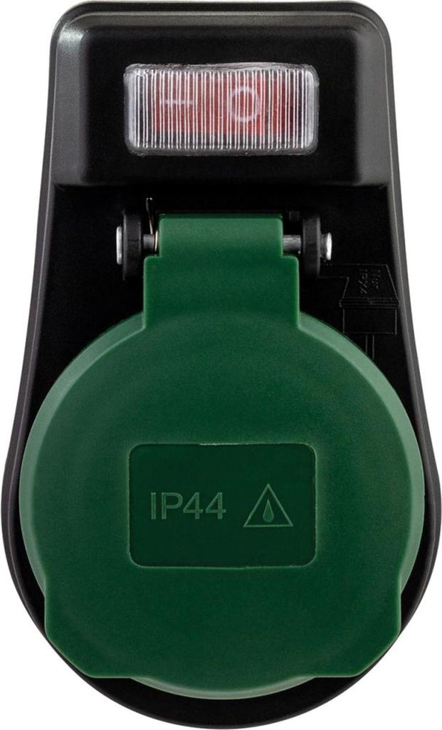 Adattatore REV con interruttore IP44 nero-verde Immagine del prodotto 