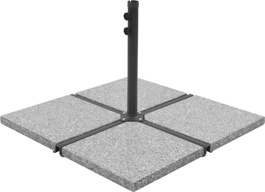 Design New Schirm-Gewichtsplatten 4 Stk. Quadratisch Grau Granit 100 kg Sonnenschirmständer CC39297835