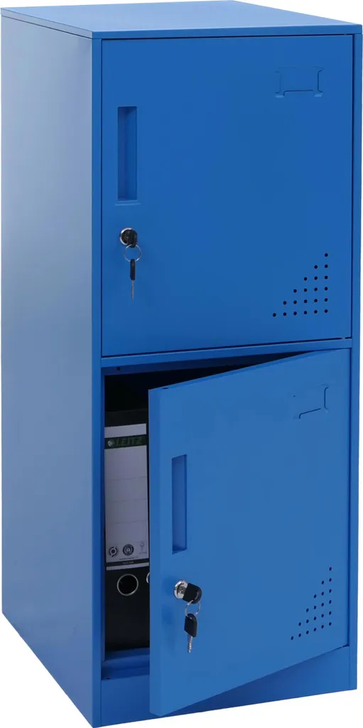 Mobili Archivio HWC-P63 in Acciaio Blu | Eleganza Industriale 2 Ante