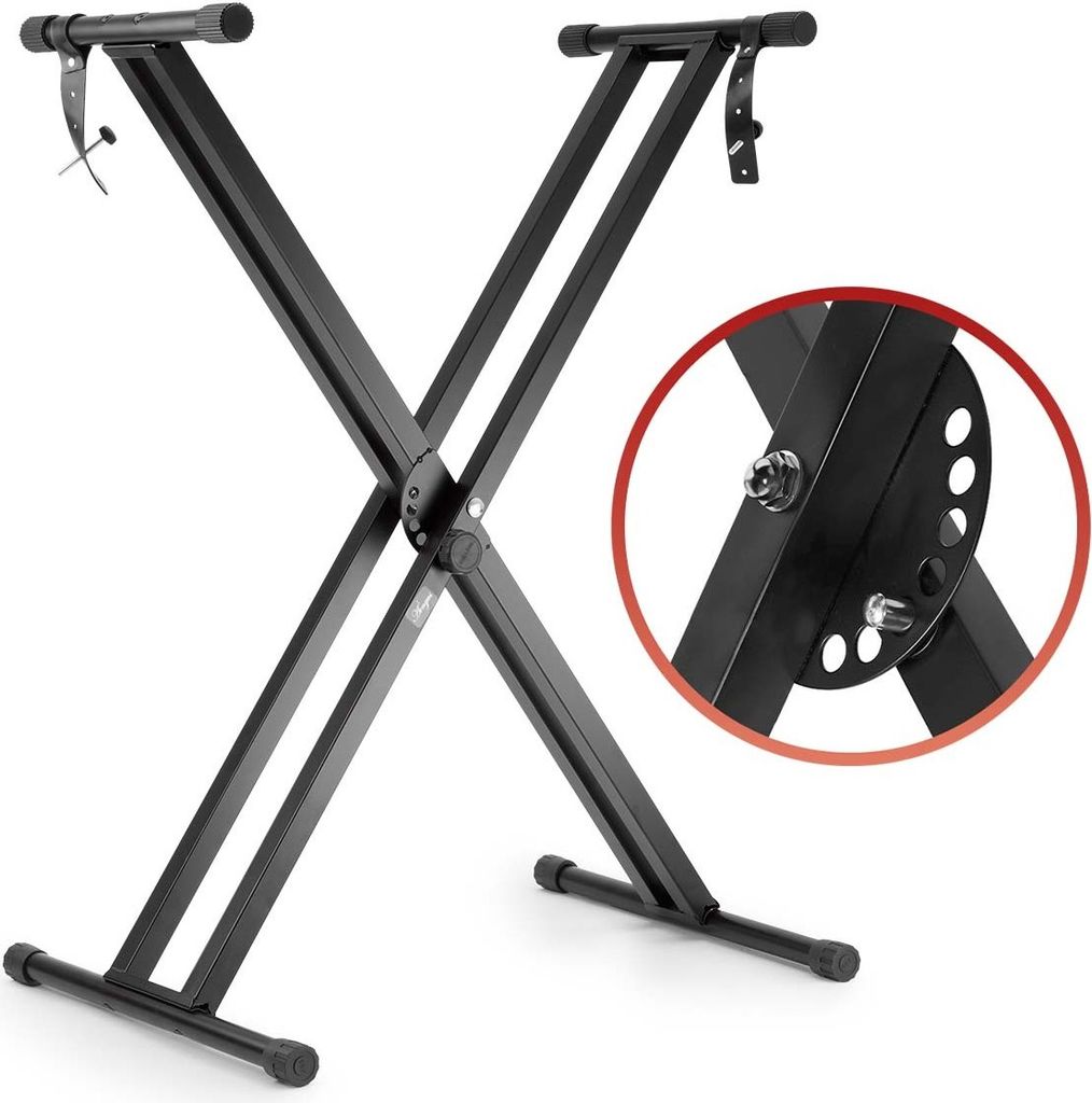 Keyboardständer - verstellbares Doppel-X-Gestell für Keyboards - schwarz