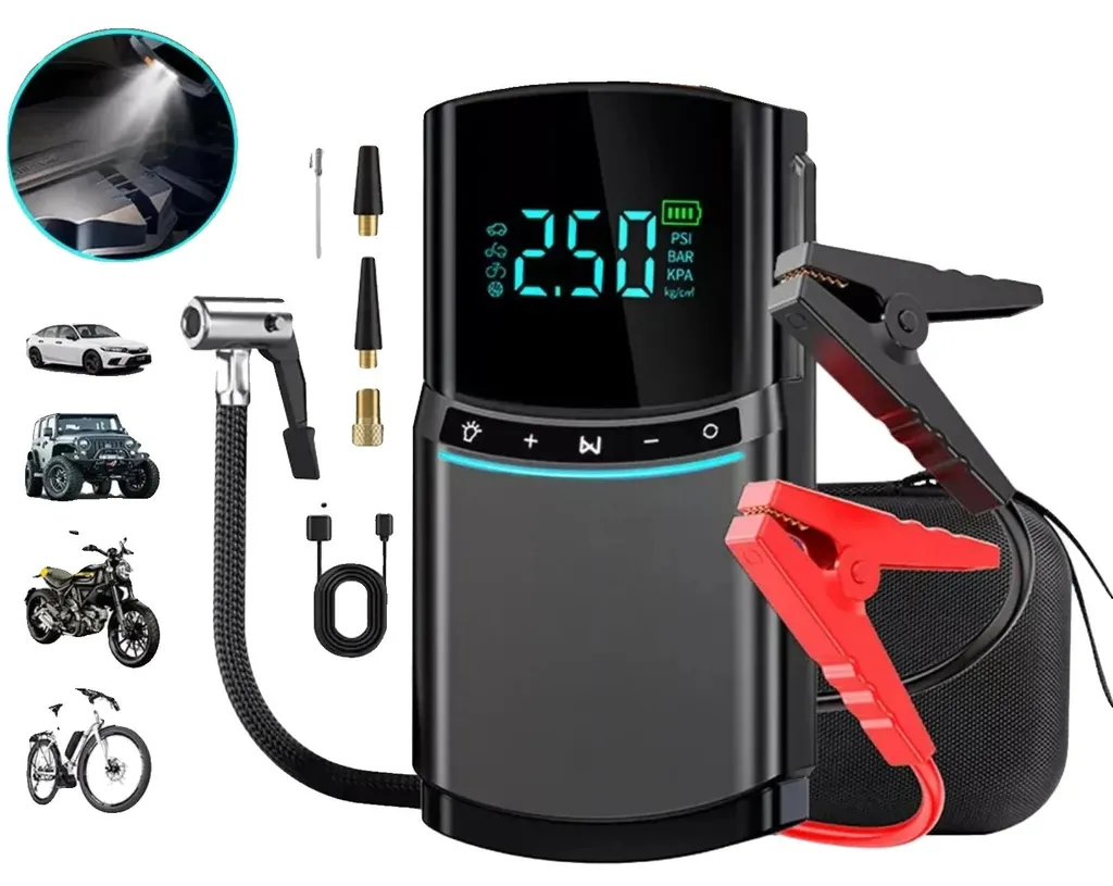 Pompe à air sans fil 10000mAh idéale pour voyage et camping-car LED