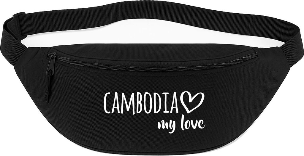 Huuraa Bauchtasche Cambodia my love 2,5 Liter Black Polyester Crossbody Bag Geschenkidee