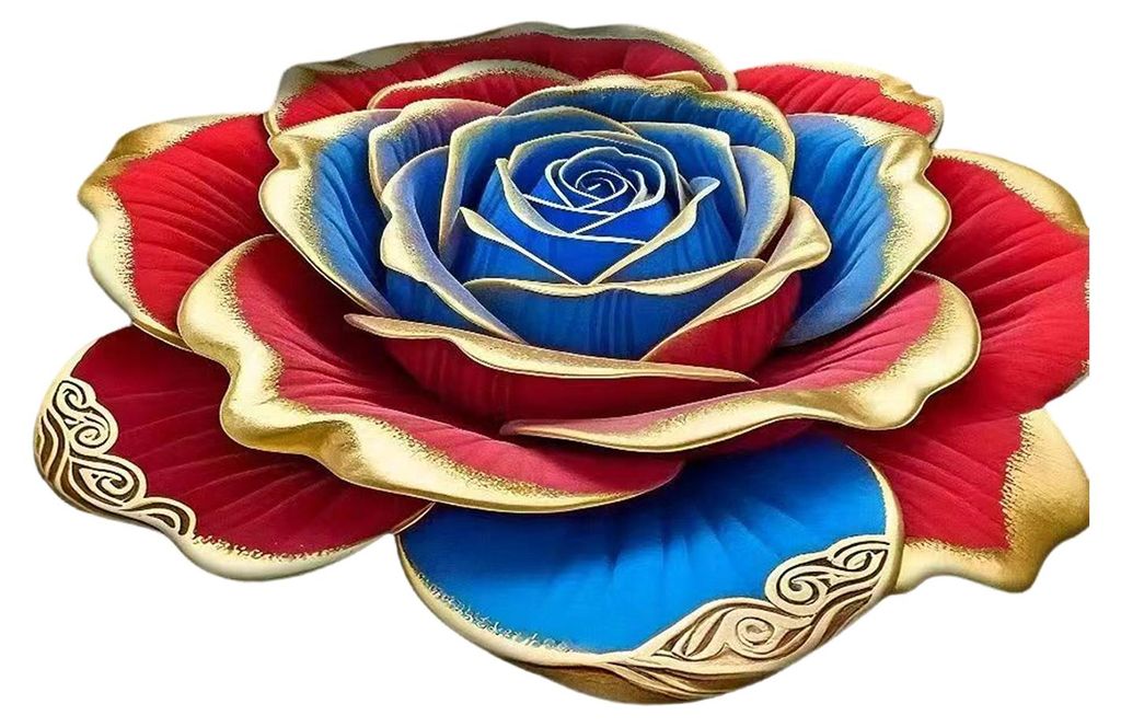 Rutschfeste Fußmatte mit realistischem 3D-Blumenmuster, super saugfähig, schnelltrocknend, pflegeleicht, Türvorleger