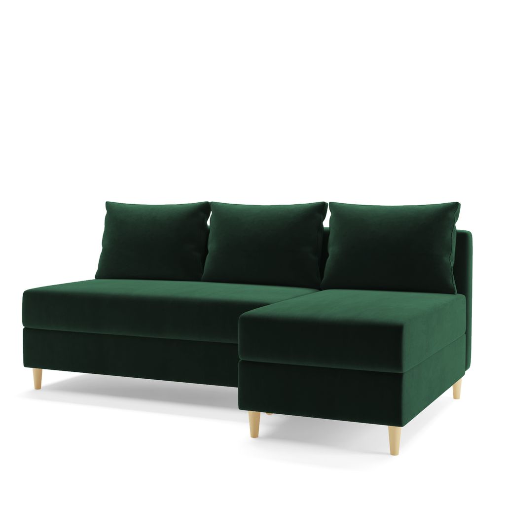 AX LIVING Ecksofa Klein Modern Farring 204 cm in Dunkelgrün – Stil & Funktion