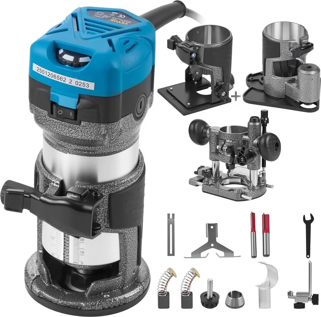 Défonceuse compacte 1-1/4 HP 30000 tr/min avec base plongeante et inclinable