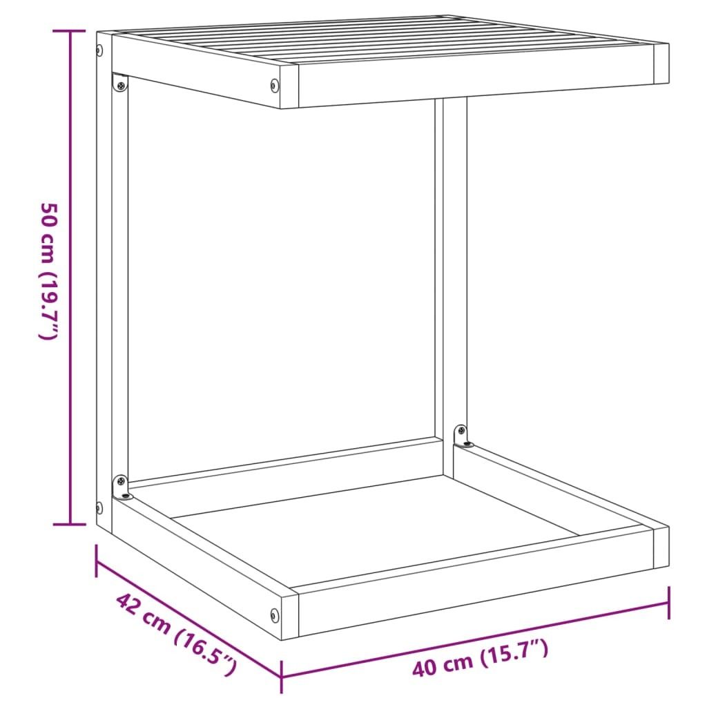 VidaXL Tavolino A C In Legno Di Acacia Massello, 42x40x50 Cm, Per Divano E Letto