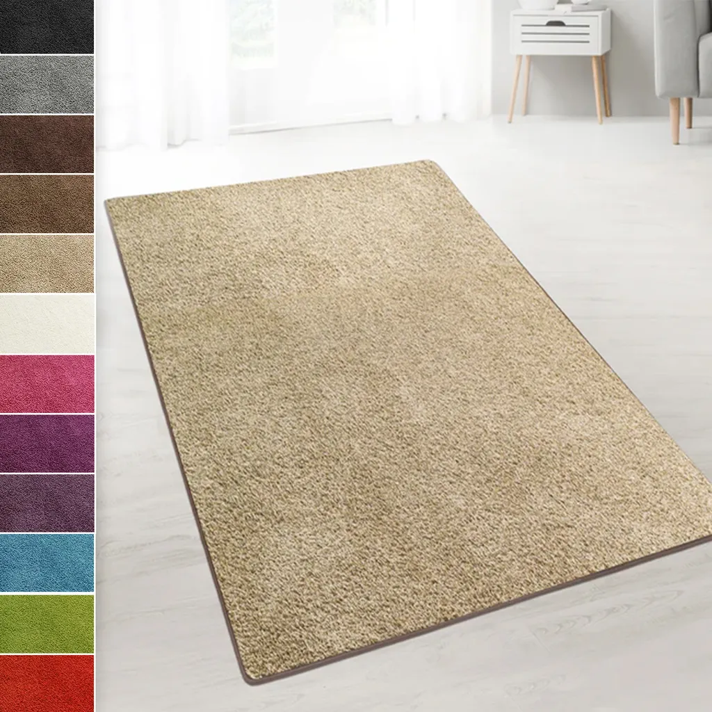 Tappeto Shaggy Beige 100x150 cm - Pelo Alto Morbido per Salotto