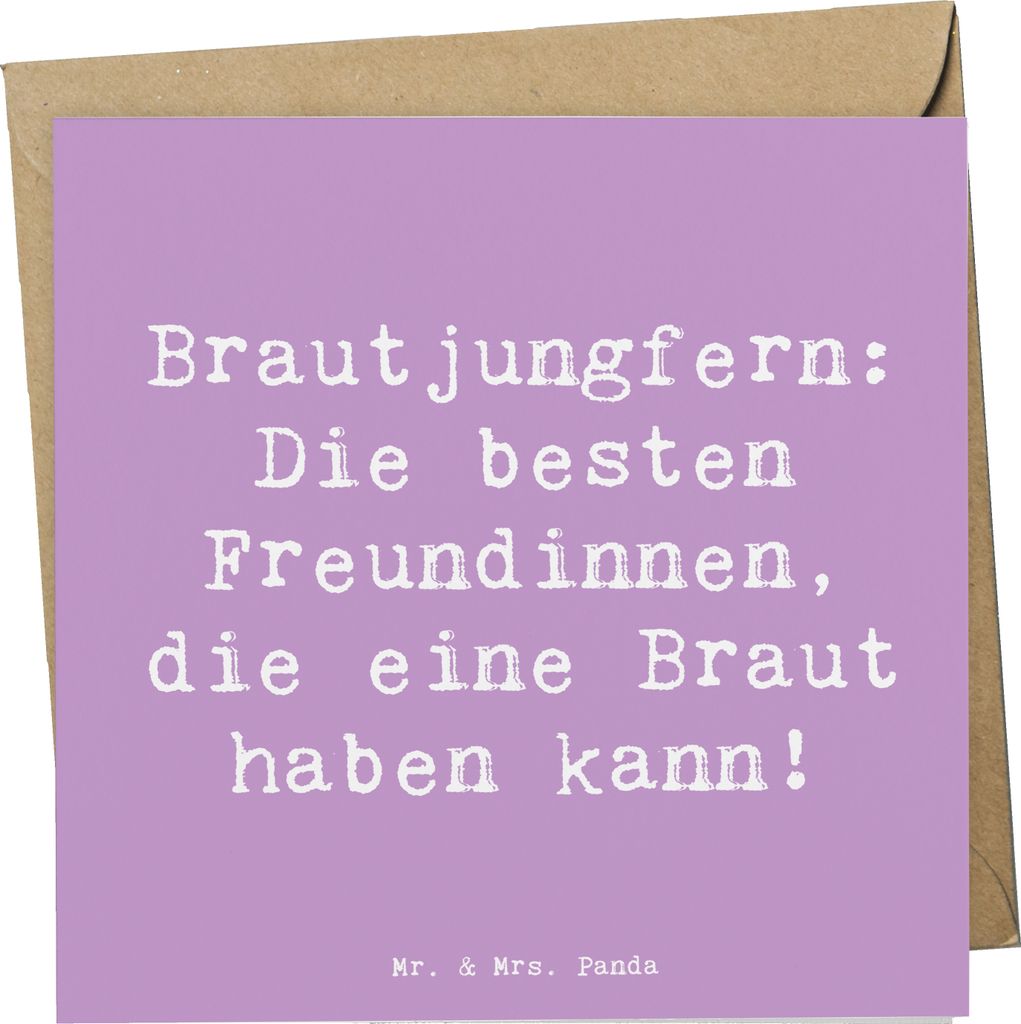 Mr. & Mrs. Panda Grußkarte Spruch Beste Brautjungfern - Lavendeltraum - Geschenk, faltkarte, Glückwunschkarte, Hochzeitsfeier, Geschenke, Hochzei...