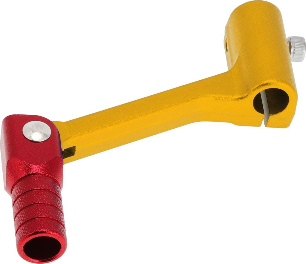 Faltbarer Motorrad-Schalthebel für Bosuer Cheetah Aluminiumlegierung Pedal-Schalthebelarm Goldfarbener Hebel Roter Kopf