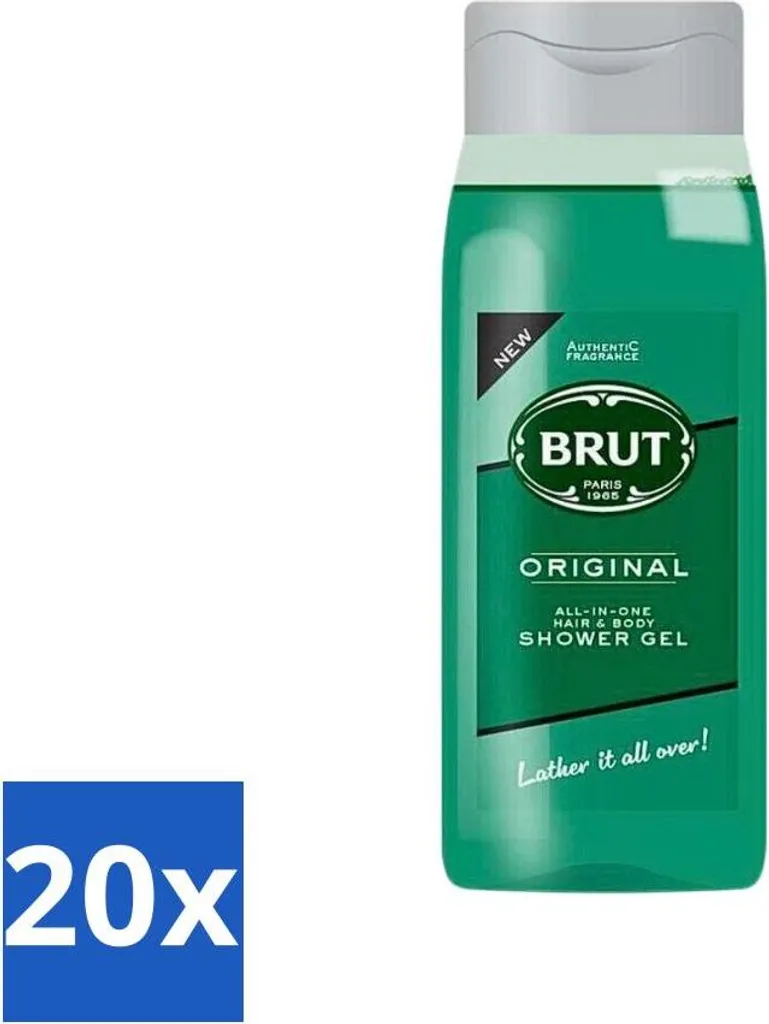 Brut Detergente Doccia Originale 500ml - Pacco Valore 20 Pezzi Bulk