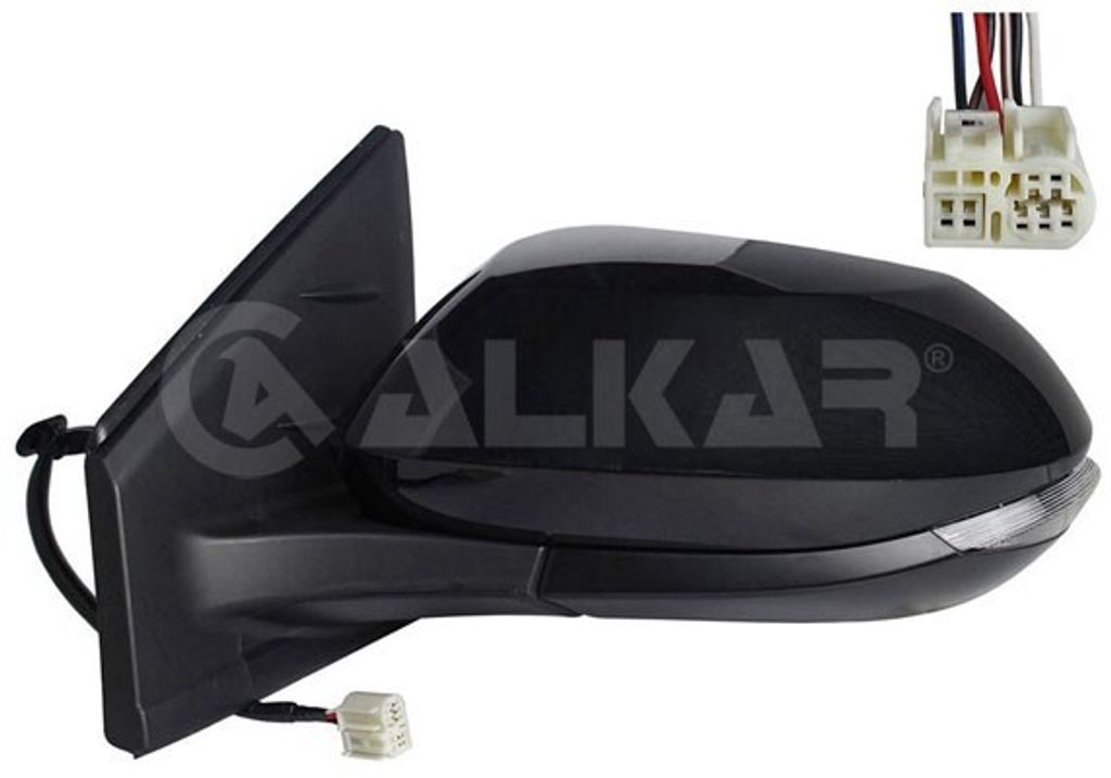ALKAR 6140078 Außenspiegel Seitenspiegel Rechts für TOYOTA YARIS (P21, PA1, PH1) Beheizt Konvex Grundiert Elektrisch