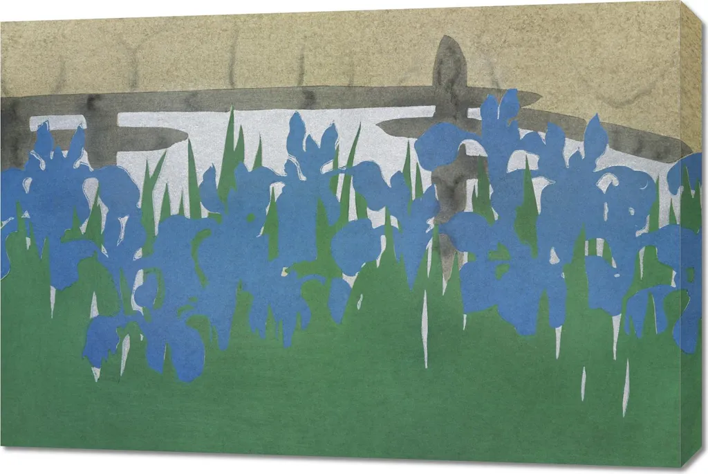 Quadro 90x60 cm Irises Sekka Giapponese Vintage per Salotto | Arredo Zen