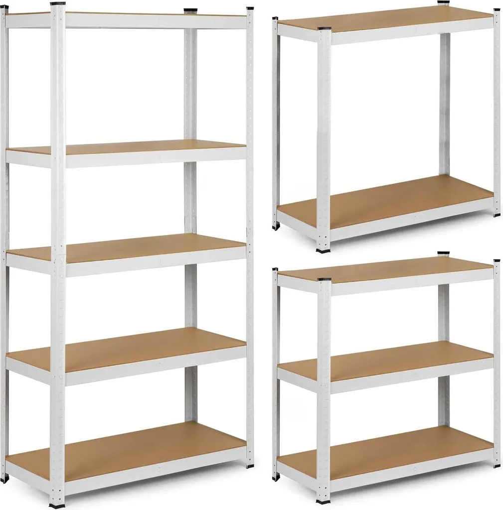 Étagère de stockage en métal 180x90x40 cm avec 5 plateaux modulables MDF